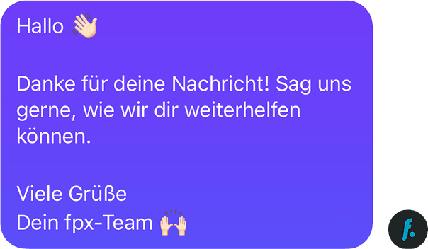 Antwort des fourplex Teams im Chat